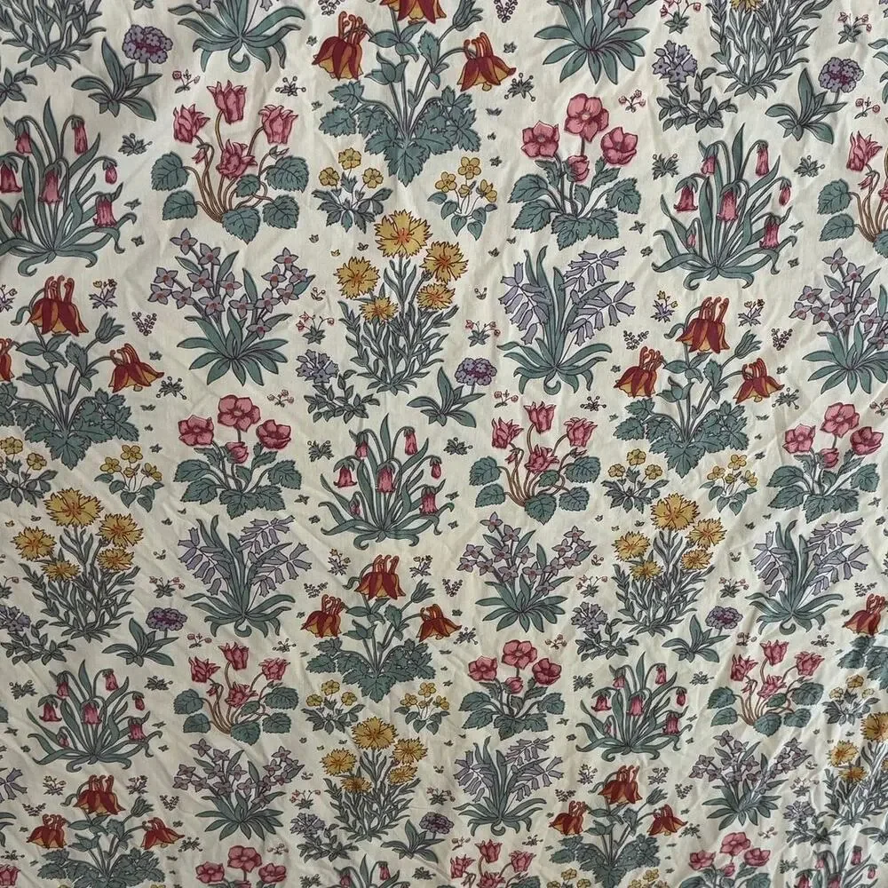 Martex Liberty of London Floral Twin Flat Sheet Ruffle Top Combed Cotton Cottage